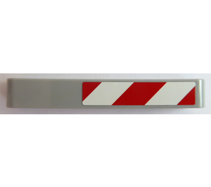 LEGO Beam 7 with Red and White Danger Stripes (Left) Sticker (32524)
