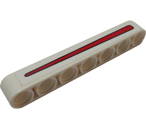 LEGO Beam 7 with Red Line Sticker (32524)
