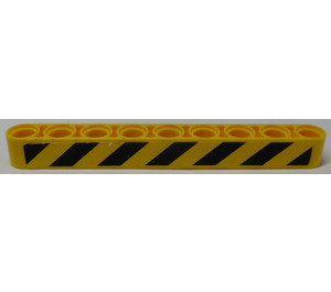 LEGO Beam 9 with Black and Yellow Danger Stripes (Left) Sticker (40490)