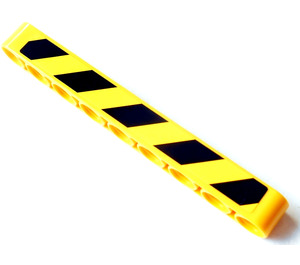 LEGO Beam 9 with Black and Yellow Danger Stripes Left Sticker (40490)