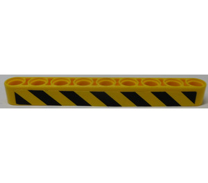 LEGO Beam 9 with Black and Yellow Danger Stripes (Right) Sticker (40490)