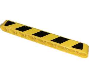 LEGO Beam 9 with black/yellow warning stripes Sticker (40490)