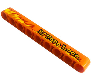 LEGO Balk 9 met 'El Toro Loco', Flames (Links) Sticker (40490)