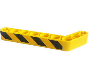 LEGO Beam Bent 53 Degrees, 3 and 7 Holes with Danger Stripes (Left) Sticker (32271)
