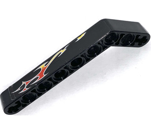 LEGO Beam Bent 53 Degrees, 3 and 7 Holes with Flames Right Sticker (32271)