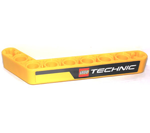 LEGO Beam Bent 53 Degrees, 3 and 7 Holes with 'LEGO TECHNIC' (Left) Sticker (32271)