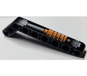 LEGO Beam Bent 53 Degrees, 3 and 7 Holes with Orange and Silver Shock Absorber Sticker (32271)