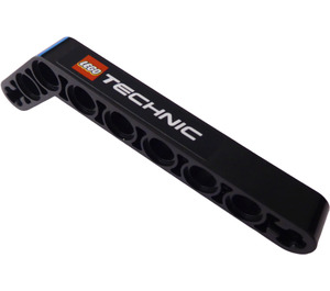 LEGO Beam Bent 53 Degrees, 3 and 7 Holes with Technic Logo Sticker (32271)