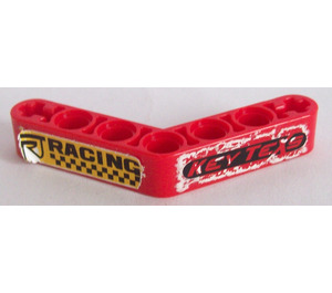 LEGO Beam Bent 53 Degrees, 4 and 4 Holes with 'KEY TEXS' and 'RACING' Sticker (32348)