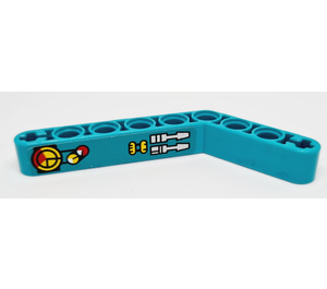 LEGO Beam Bent 53 Degrees, 4 and 6 Holes with Gauges and Levers Left Sticker (6629)