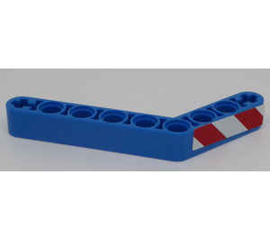 LEGO Beam Bent 53 Degrees, 4 and 6 Holes with Red and White Danger Stripes (Right Side) Sticker (6629)