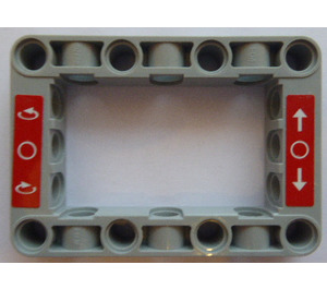 LEGO Strahl Rahmen 5 x 7 mit Arrows Oben, Nieder und turn Recht und Links Aufkleber (64179)