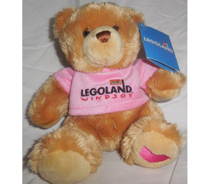 LEGO Bear, Plush met Pink Legoland Windsor T-Shirt, Embroidered Pink Hart Aan Paw (SB7723)