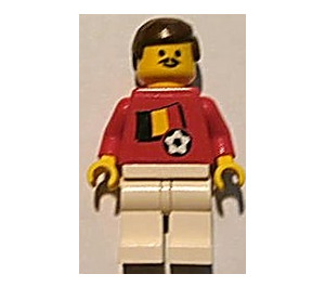 LEGO Belgian Football Player met Moustache met Stickers minifiguur
