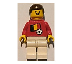 LEGO Belgian Fotballspiller med Bart med Klistremerker Minifigur