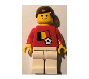 LEGO Belgian Fotbalový hráč s Standard Úsměv s Samolepky Minifigurka