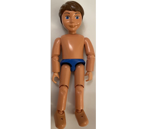 LEGO Belville Boy med Blå Baddräkt och Brun Hår Minifigur