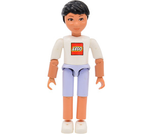 LEGO Belville Boy avec Lumière Violet Shorts, Blanc T-Chemise avec 'LEGO' logo Minifigurine