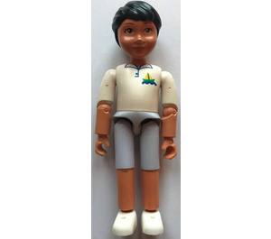 LEGO Belville Boy with Sailboat on White Shirt Minifigure