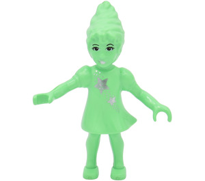 LEGO Belville Fairy Millimy Medium Green met Zilver Stars minifiguur