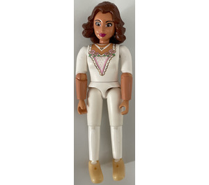 LEGO Belville Female, White Top with Gold Lace Trim Minifigure