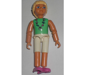 LEGO Belville Girl with Light Green Shirt and Shell Necklace Minifigure