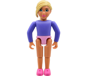 LEGO Belville Mädchen mit Medium Violett oben Minifigur