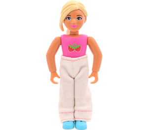 LEGO Belville Girl met pink bodysuit, strawberry