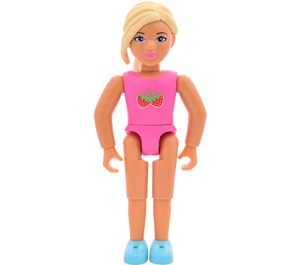 LEGO Belville Dívka s Růžová bodysuit, strawberry Minifigurka