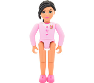 LEGO Belville Girl met Pink Top en Fur Collar minifiguur