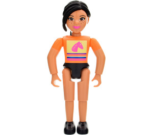 LEGO Belville Paard Rider Girl met Oranje Shirt minifiguur