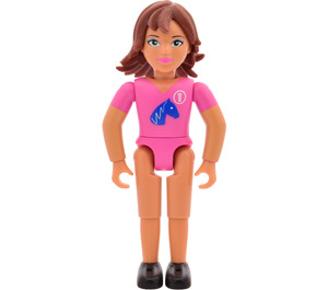 LEGO Belville Caballo Rider Chica con Rosa Camisa Minifigura