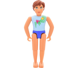 LEGO Belville male with blue shirt and blue swimsuit Minifigure