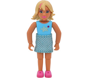 LEGO Belville Pop Singer Girl with Swimsuit with Magenta and Light Green Star with Silver Sequins