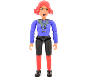 LEGO Belville Witch avec Shirt avec Bones Buttons et Noir Shorts, rouge Cheveux Figurine