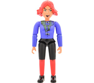 LEGO Belville Witch with Shirt with Bones Buttons and Black Shorts, Red Hair Minifigure