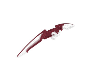 LEGO Bionicle Curved Double Blade with Holes and Ribs with Marbled Dark Red (44813 / 58813)