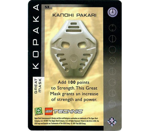 LEGO Bionicle Quest for the Masks Card 053 - Kanohi Pakari