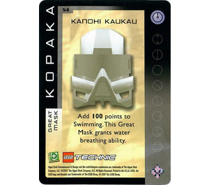 LEGO Bionicle Quest for the Masks Card 054 - Kanohi Kaukau