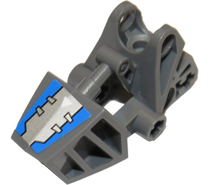 LEGO Bionicle Toa Foot met Kogelgewricht met Zilver Hatch en Wit Pijl Sticker (afgeronde toppen) (32475)
