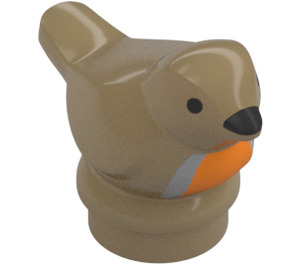 LEGO Bird with Black Beak with Gray and Orange Chest (41835 / 114893)