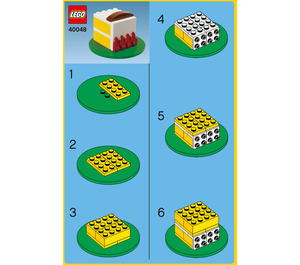 LEGO Birthday Cake Set with Blue Base 40048-1 Instructions