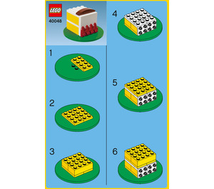 LEGO Birthday Cake con base blu 40048-1 Istruzioni