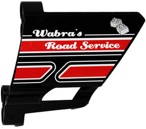 LEGO Negro 3D Panel 22 con 'Wabra's Road Service' Pegatina (44352)