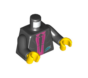 LEGO Black Agent Caila Phoenix with Magenta Hair with Ponytail Minifig Torso (973 / 76382)