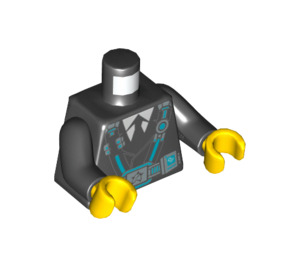 LEGO Schwarz Agent Curtis Bolt Minifig Torso (973 / 76382)