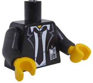LEGO Schwarz Agent Max Burns Minifig Torso (973 / 76382)