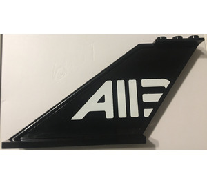 LEGO Black Aircraft Tail 12 x 2 x 5 with A113 Sticker (87614)