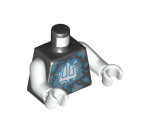 LEGO Sort Airjitzu Zane med Halsbeslag Minifig Torso (973 / 76382)