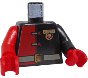 LEGO Black Alpha Team Torso with Black and Red Jacket, Belt and Badge Decoration (973)